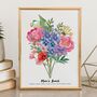 Personalised Birth Flower Mum's Bunch Print, Mother's Day Gift, thumbnail 1 of 10