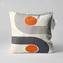 Orange And Black Geometric Abstract Bauhaus Ivory Cushion Cover, thumbnail 1 of 7