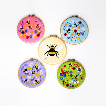 Honey Bees And Wildflower Embroidery Kit, 7 of 9