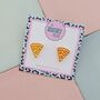 Margarita Pizza Glitter Resin Studs, thumbnail 3 of 4