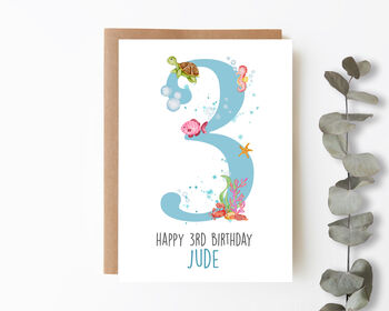 Personalised Children's Birthday Card Coral Reef, 2 of 3