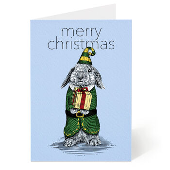 Bunny Elf Christmas Card, 3 of 8