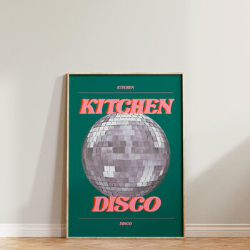 Retro Disco Ball Kitchen Disco Wall Print, 2 of 5