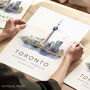 Toronto Canada City Skyline Travel Poster, thumbnail 1 of 7