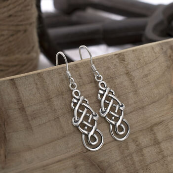 Sterling Silver Celtic Coventina Earrings, 3 of 5