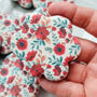 Red Floral Luxury Biscuits Gift Box, Eight P Ieces, thumbnail 4 of 8