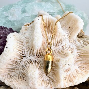The 'En Pointe' Pyrite Gold Plated Necklace, 4 of 6