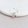 Sterling Silver Adjustable Birthstone Charm Ring, thumbnail 4 of 11