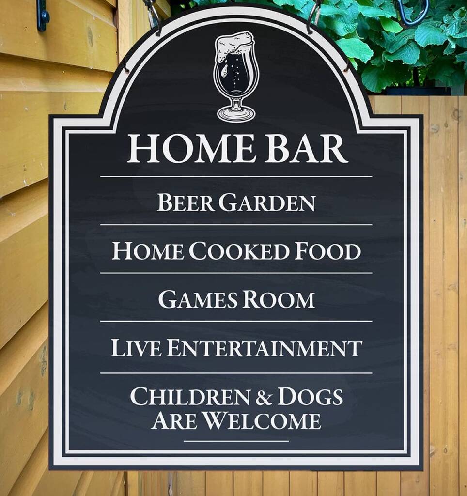 Chalkboard Style Personalised Pub Sign/Bar Sign By Two Fat Blokes Bar