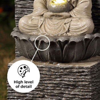 Buddha LED Garden Water Feature By Garden Chic