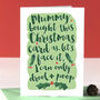 Funny First Christmas Card For Daddy, thumbnail 1 of 5