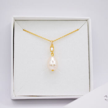 Deco Inspired Pearl Pendant Necklace, 5 of 8