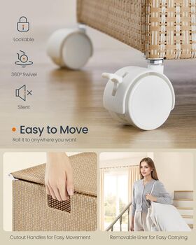 Laundry Sorter Basket With Wheels Lid, 6 of 7