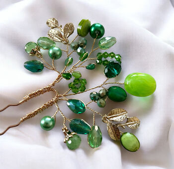 Emerald Bloom Hair Pin, 7 of 7