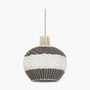 Natural Rattan Black White Woven Pendant Ceiling Light, thumbnail 3 of 8