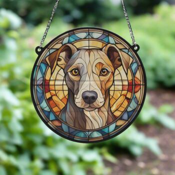 Whippet Stained Glass Effect Suncatcher, 3 of 6