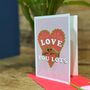 Love You Lots Valentines Card With 3D Gold Wooden Hands, thumbnail 4 of 6