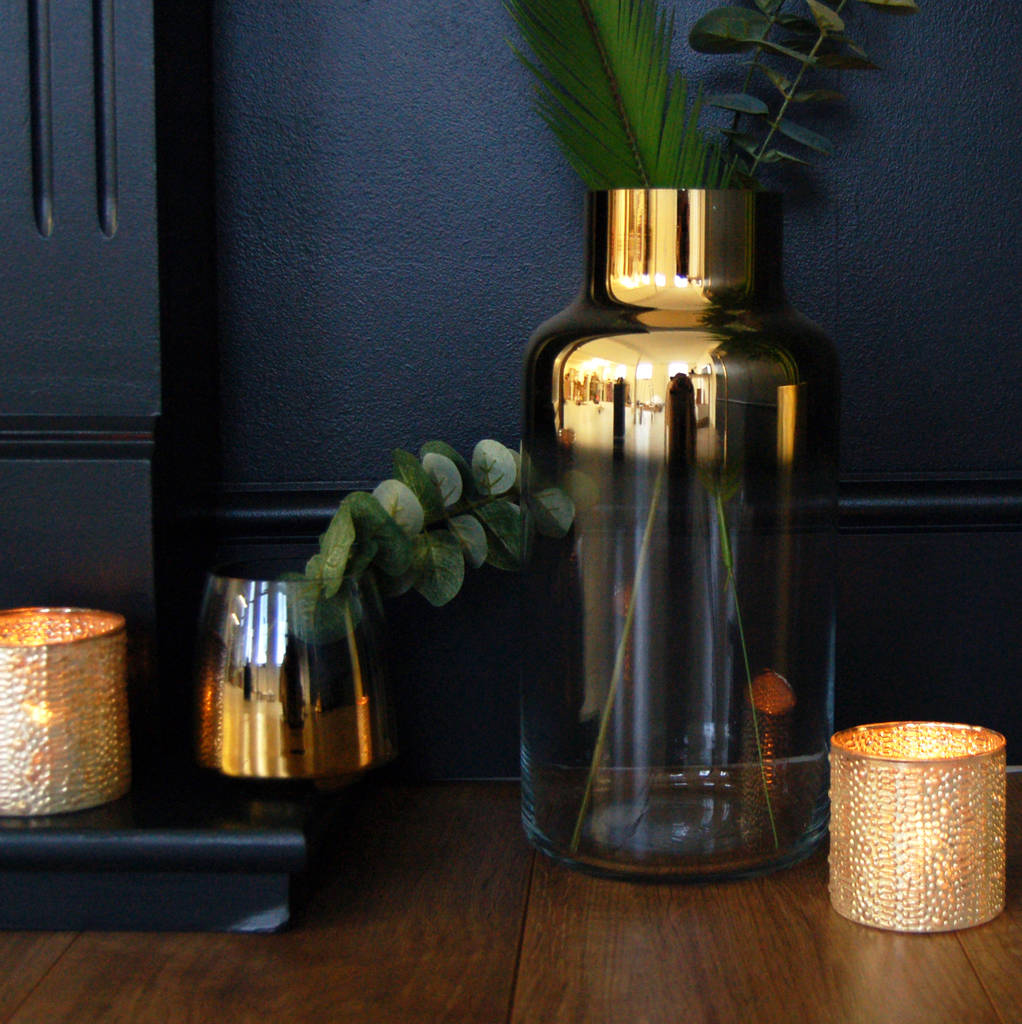 Gold And Glass Ombre Vase By The Luxe Co