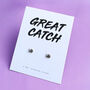 Great Catch Sterling Silver Fish Earrings, thumbnail 1 of 5