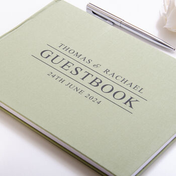 Personalised Wedding Guest Book Linen, 3 of 8