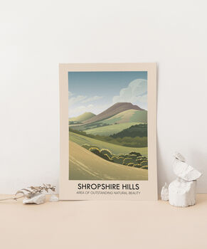 Shropshire Hills Aonb Travel Poster Art Print, 3 of 8