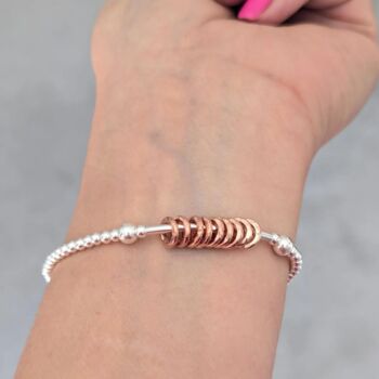 Sterling Silver Milestone Birthday Noodle Bracelet In Various Ages, 2 of 12
