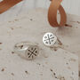 Family Initials Personalised Silver Signet Ring, thumbnail 8 of 10