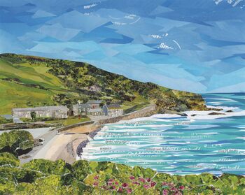 Cornwall, The Roseland, Upcycled Paper Collage Print, 3 of 5