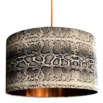 Snakeskin Linen Lampshades With Gold Or Copper Lining, 4 of 11