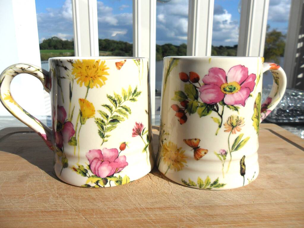 Set Of Two Tankard Mugs In Meadow Flowers Design, 1 of 9