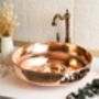 Verdigris Patina Solid Copper Vessel Sink, Artisan Round Basin For Kitchen And Bathroom, thumbnail 4 of 8
