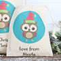 Owl Christmas Personalised Cotton Bags, thumbnail 4 of 5