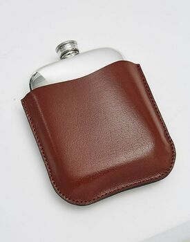 Personalised Hip Flask And Leather Pouch, 4 of 9