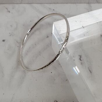 Hammered Sterling Silver Bangle, 3 of 10