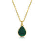 Teardrop Malachite Urn Necklace 18 K Gold Plated Silver, thumbnail 1 of 6