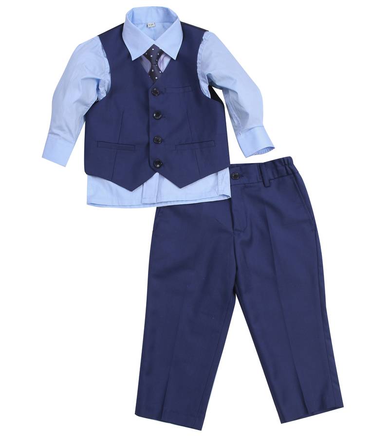 boy's christening wedding blue suit with tie by baby magic dress ...