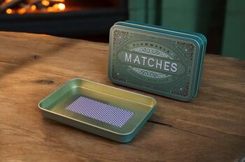 Match Tin Fireside Storage Box Candle Accessory Gift Present Stocking Filler In Black, 2 of 7