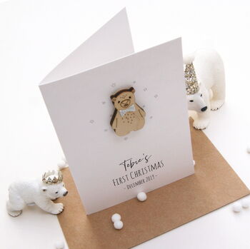 Personalised Babies First Christmas Bert Bear Card, 3 of 6