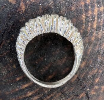 Small Hasselback Eco Sterling Silver Ring, 5 of 5