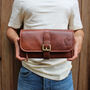 'Henson' Men's Roll Hanging Leather Wash Bag In Cognac, thumbnail 1 of 9