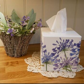 Wooden Agapanthus Tissue Box Cover, 5 of 5