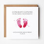 New Grandparents Pink/Blue Footprints Card, thumbnail 1 of 2