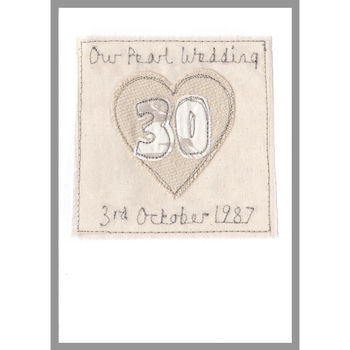 Personalised 30th Pearl Wedding Anniversary Card, 3 of 12