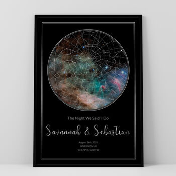 The Night We Said I Do Personalised Star Map Print Wedding Gift, 4 of 12