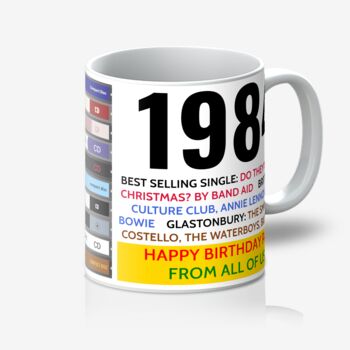Personalised 40th Birthday Gift Mug Of 1985 Music, 7 of 12
