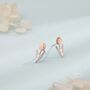 Sterling Silver Two Tone Tulip Flower Stud Earrings, thumbnail 2 of 11