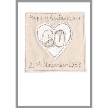 Personalised Diamond 60th Wedding Anniversary Card, 6 of 12