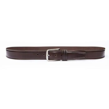 Thick Dark Brown Men's Leather Belt Free Personalisation, 4 of 8