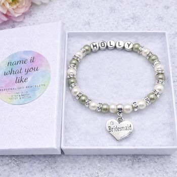 Bridesmaid Gift Personalised Bracelet Gift Keepsake From The Bride, 7 of 12
