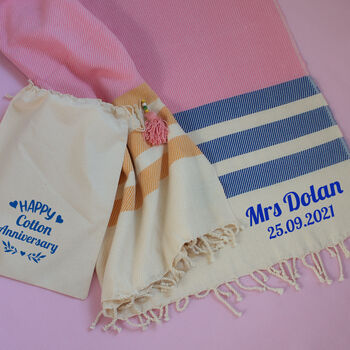 Personalised Cotton Throw, Beach And Bath Towel, 3 of 12